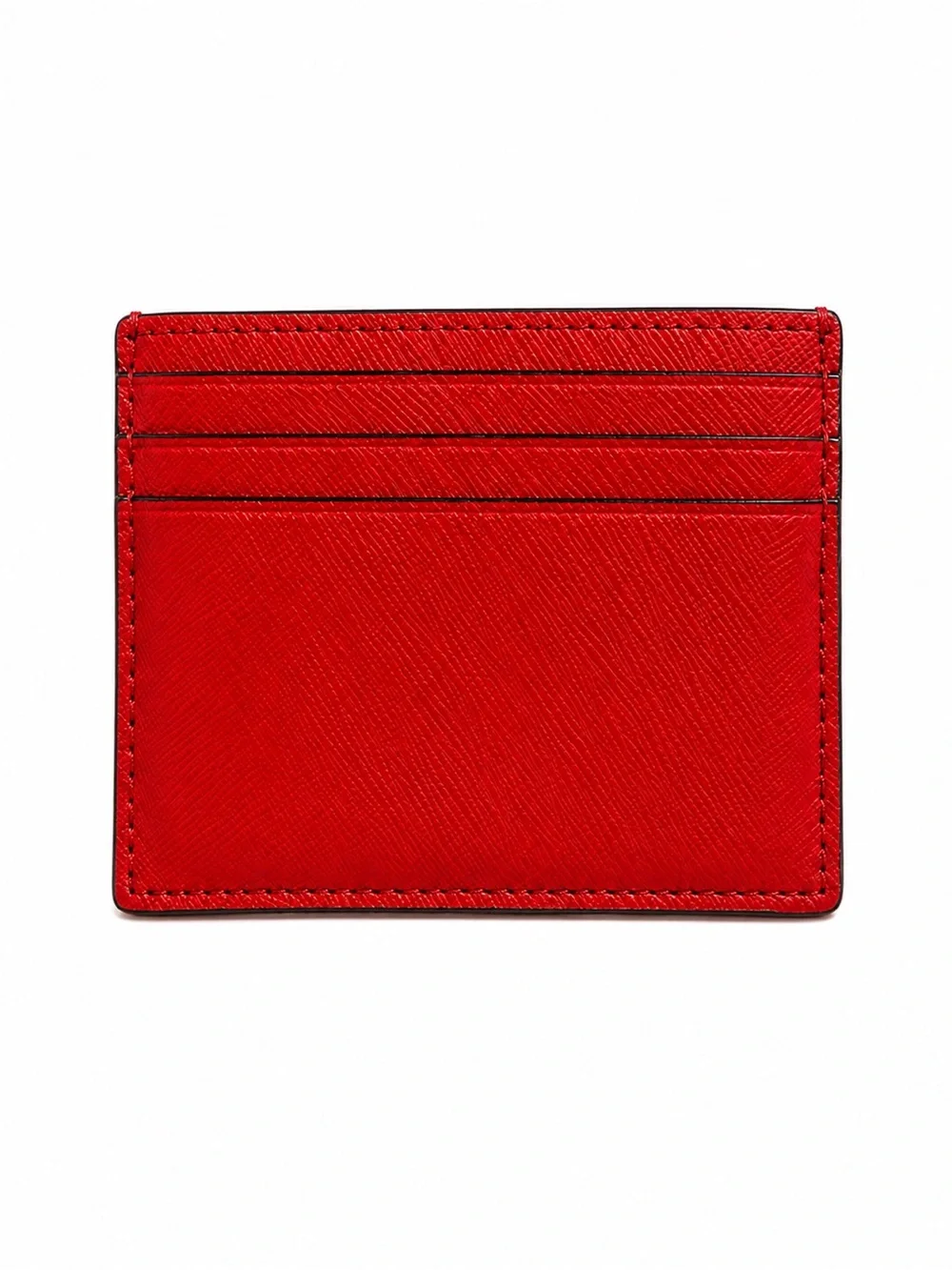 Kate Spade Red Saffiano Leather Card Holder with Gold Logo NWOT